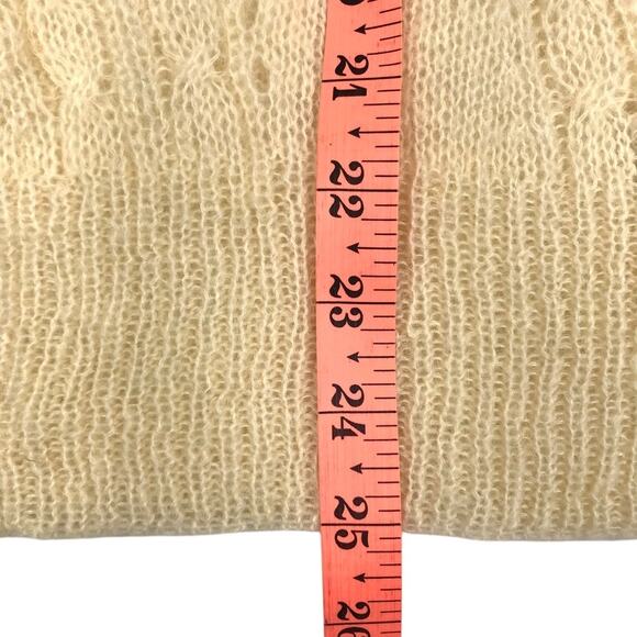 FORLOVE & NANCY Mohair Wool Blend Crew Knit Sweater M Cream Cottage Fairy NWT - Picture 9 of 9
